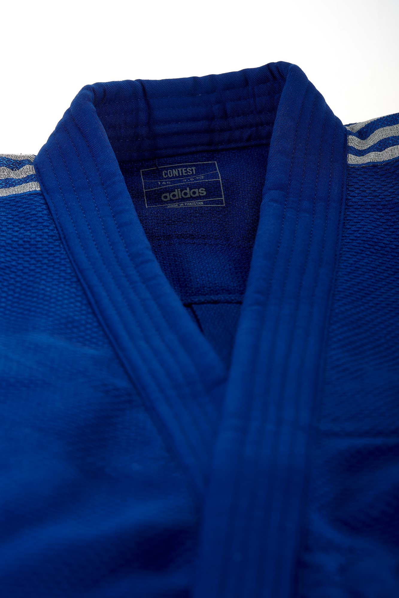 adidas Judo-Anzug Contest blau/silberne Streifen, J650B