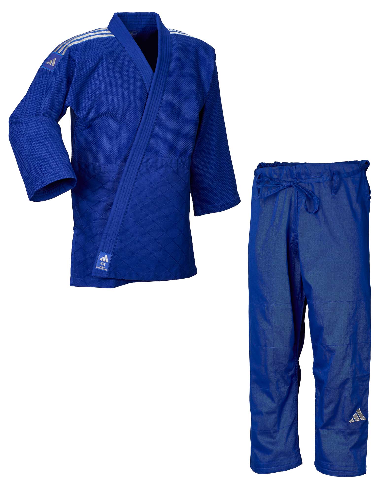 adidas Judo-Anzug Contest blau/silberne Streifen, J650B