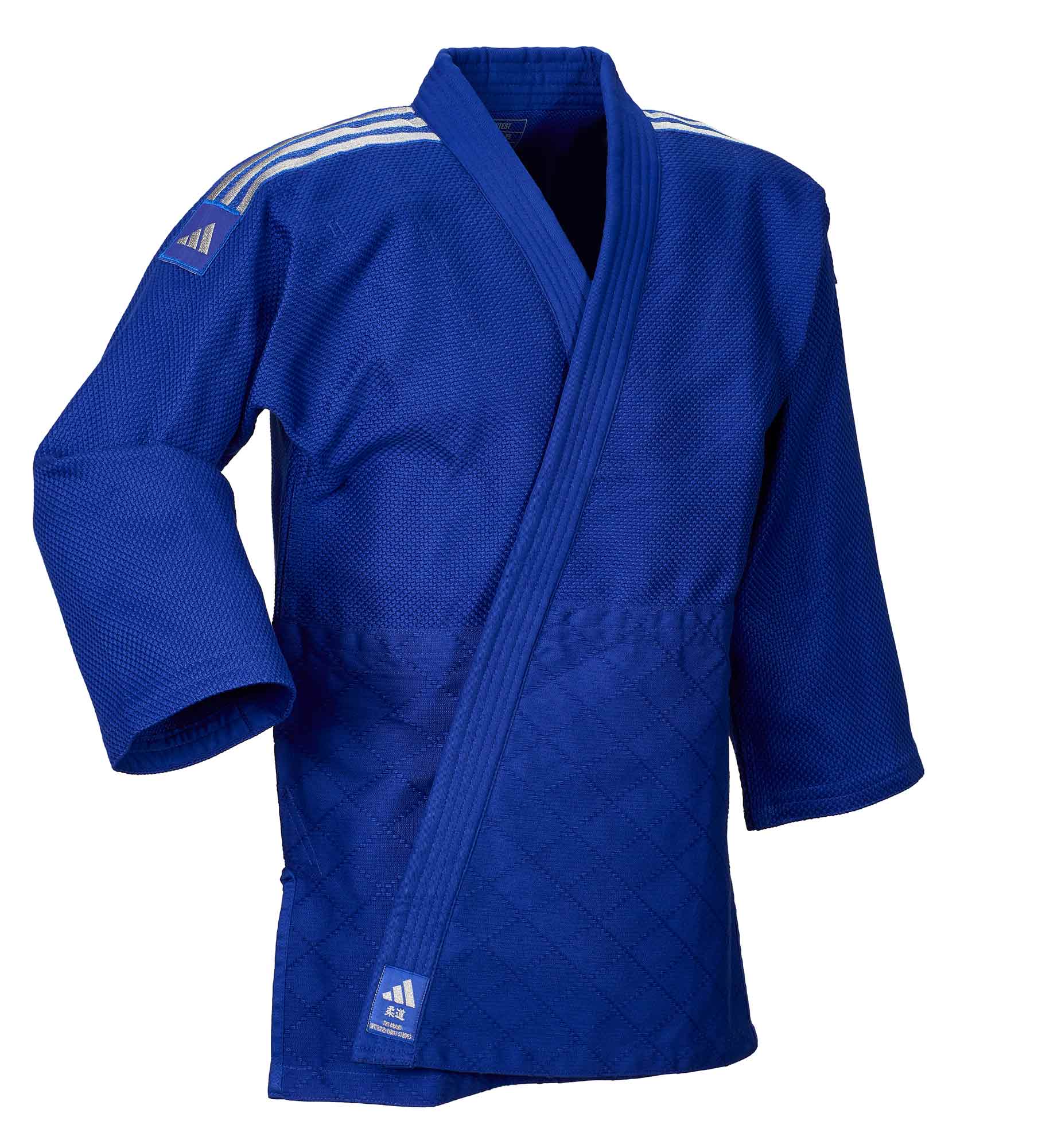 adidas Judo-Anzug Contest blau/silberne Streifen, J650B