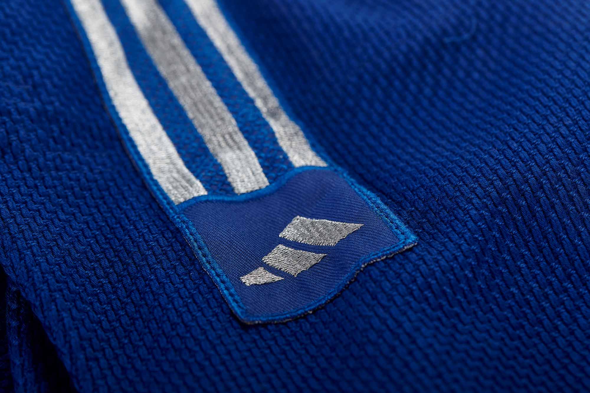 adidas Judo-Anzug Contest blau/silberne Streifen, J650B