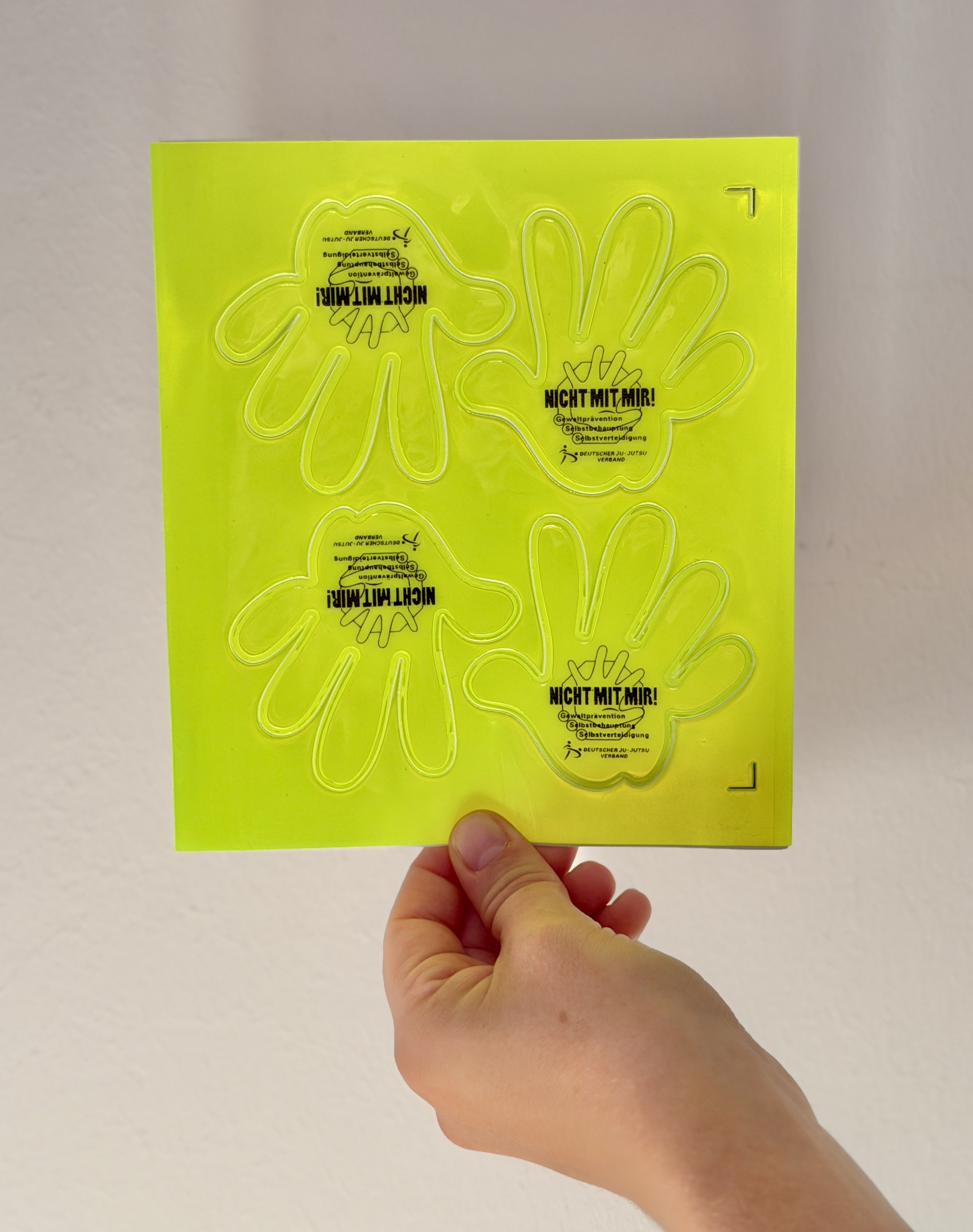 Nicht-mit-mir! Reflektor Hand-Sticker (Blatt mit 4 Stickern)