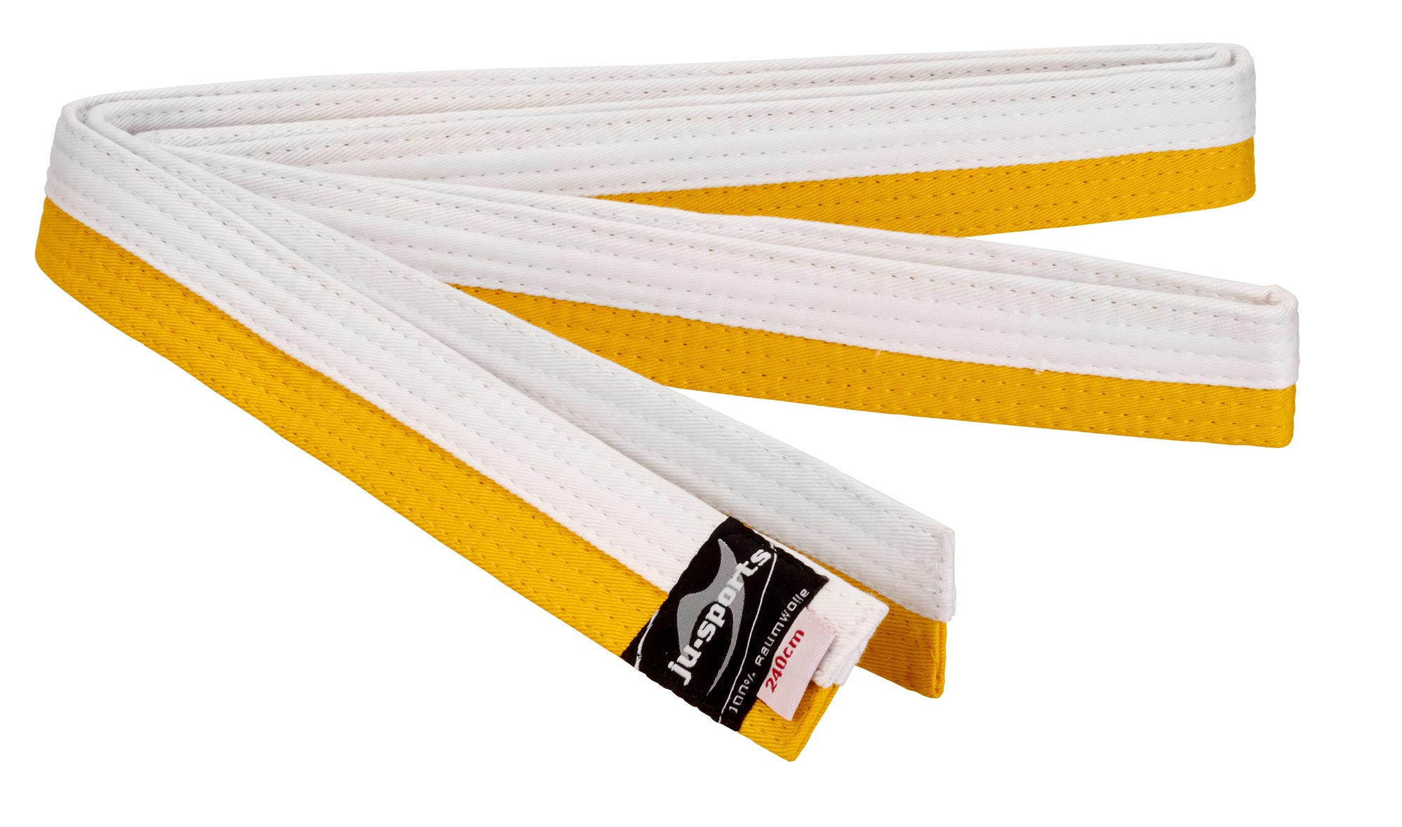 Budogürtel weiß/gelb (halb/halb)