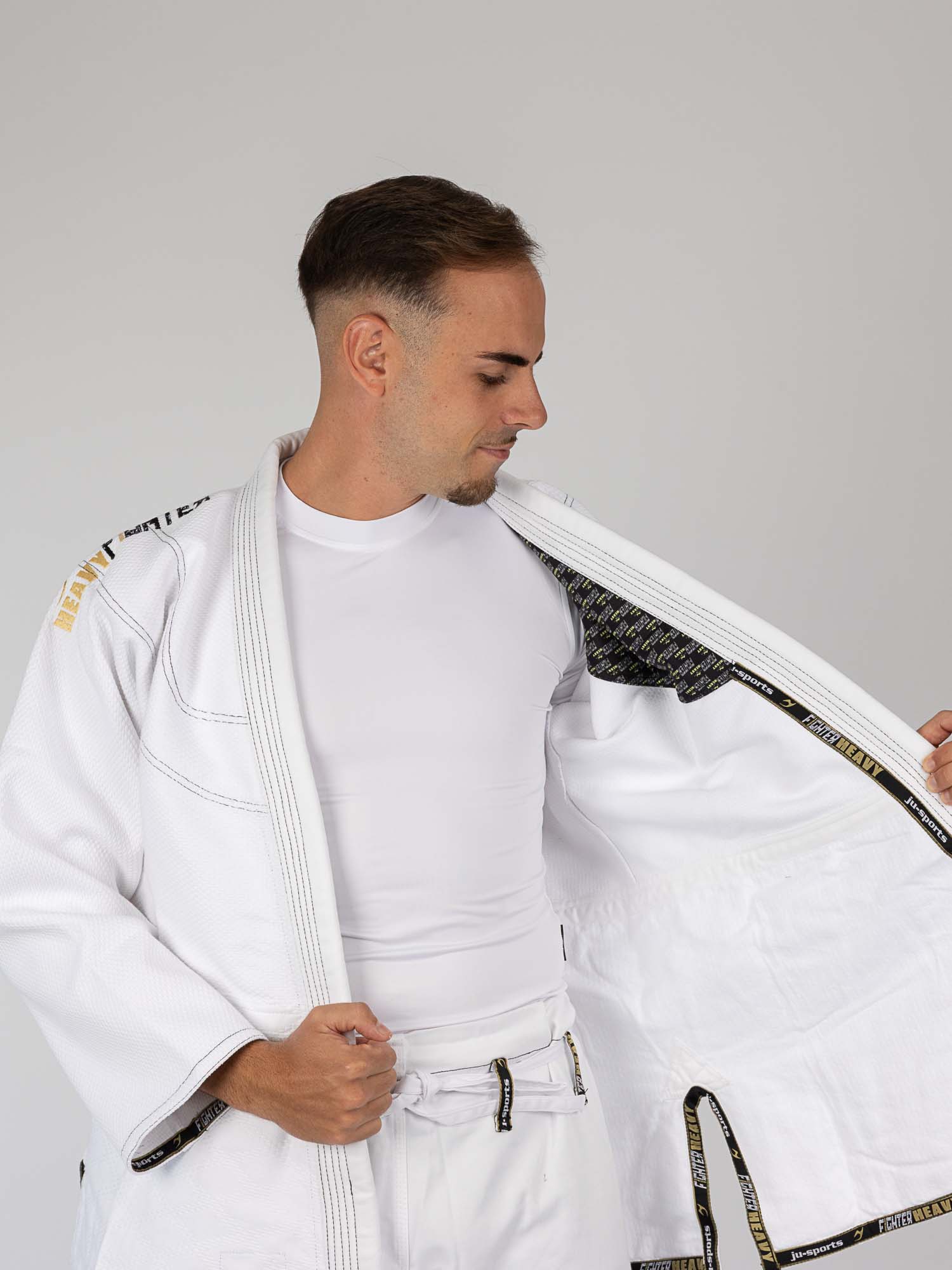 Judo Gi, Judogi, Weiß, Reißverschluss, Kragen